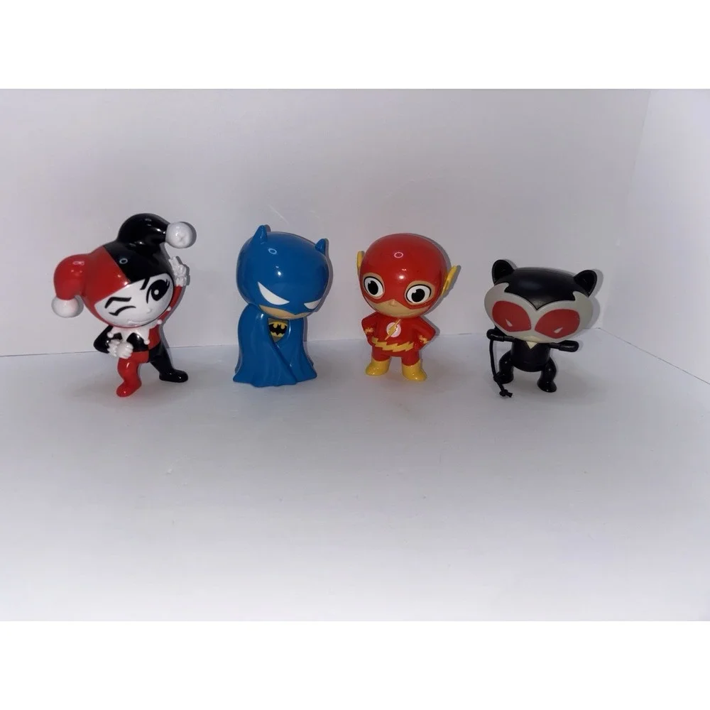 Lot 4 Burger King‎ DC Justice League Figures Batman Harley Quinn Flash Cat Woman
